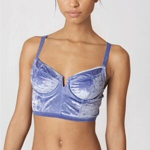 Free People crushed velvet underwire bralette/top size 34D